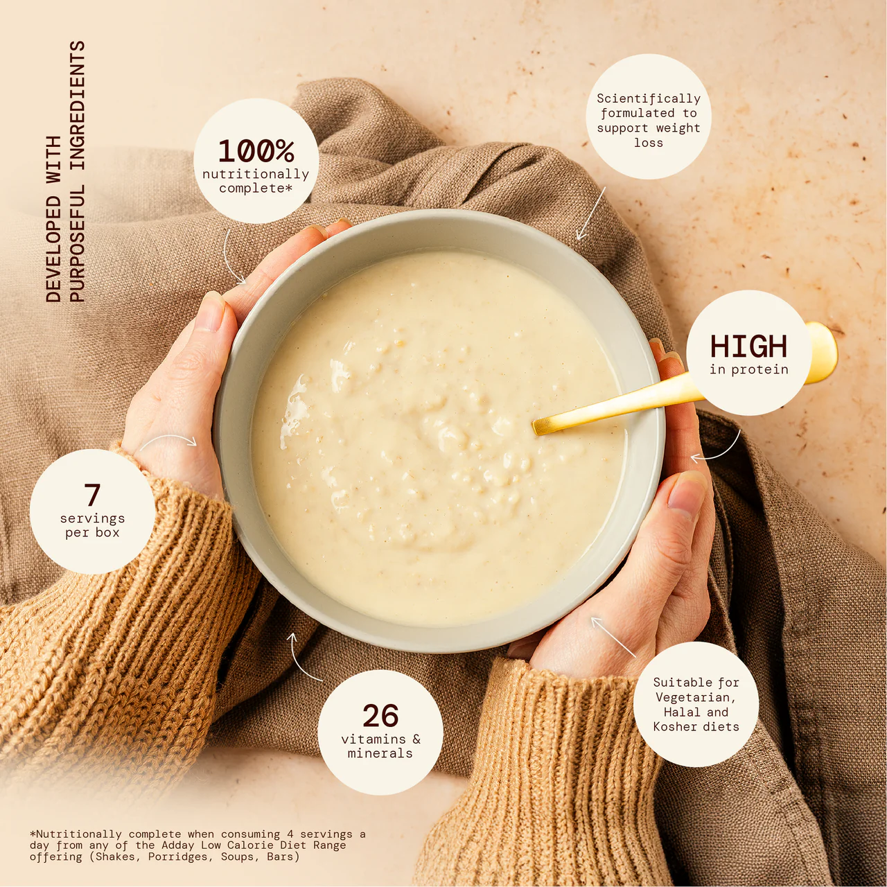 Adday Golden Syrup Flavoured Oat Porridge 7 Sachets - Image 3