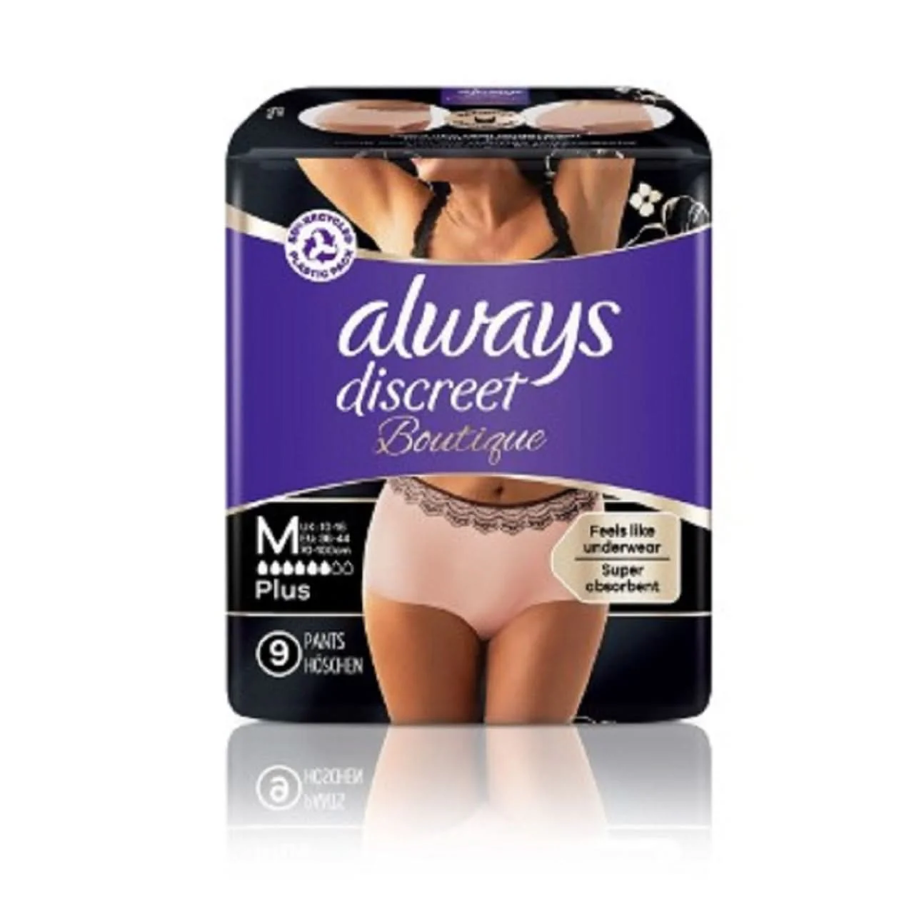 Always Discreet Boutique Incontinence Pants Women Beige Plus Medium 9 Pants