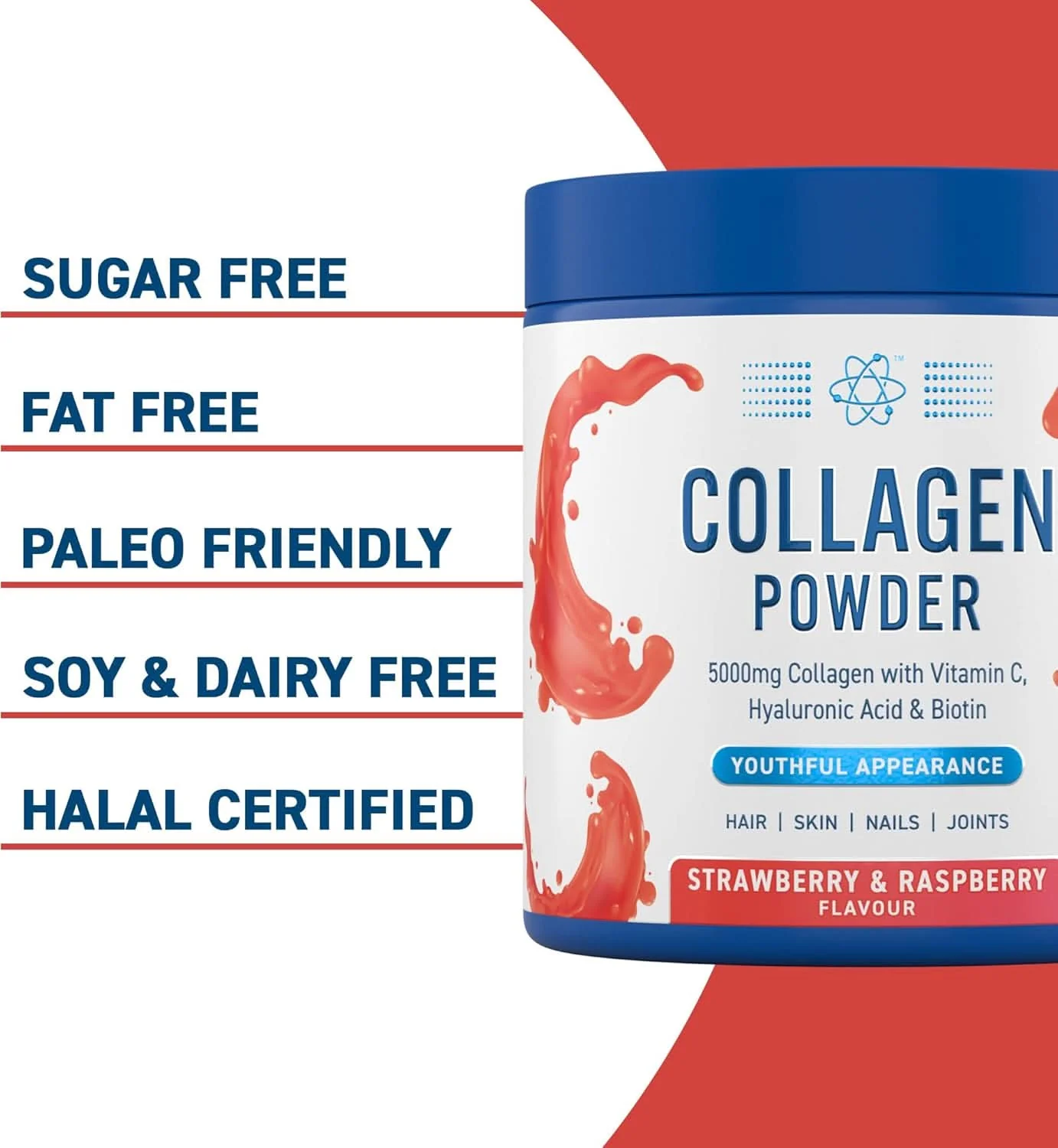 Applied Nutrition Collagen Powder Strawberry Raspberry Flavour 165g - Image 6
