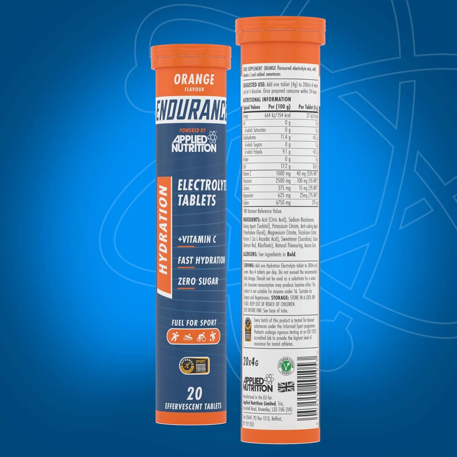 Applied Nutrition Endurance Hydration Electrolyte Tablets Orange  20 x 4g tablets - Image 9
