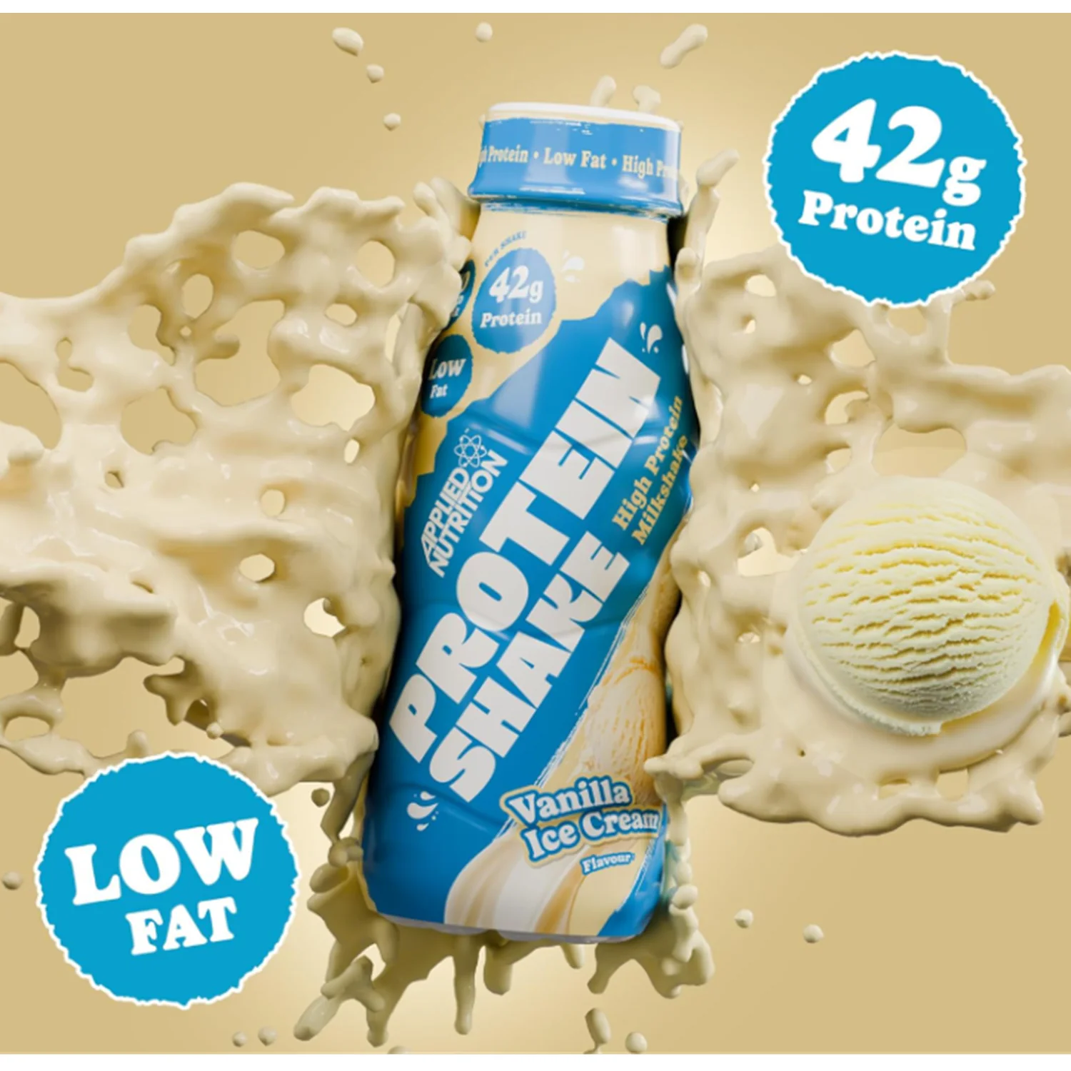 Applied Nutrition High Protein Shake Ready To Drink Vanilla Ice Cream 500m x 8 - Image 3