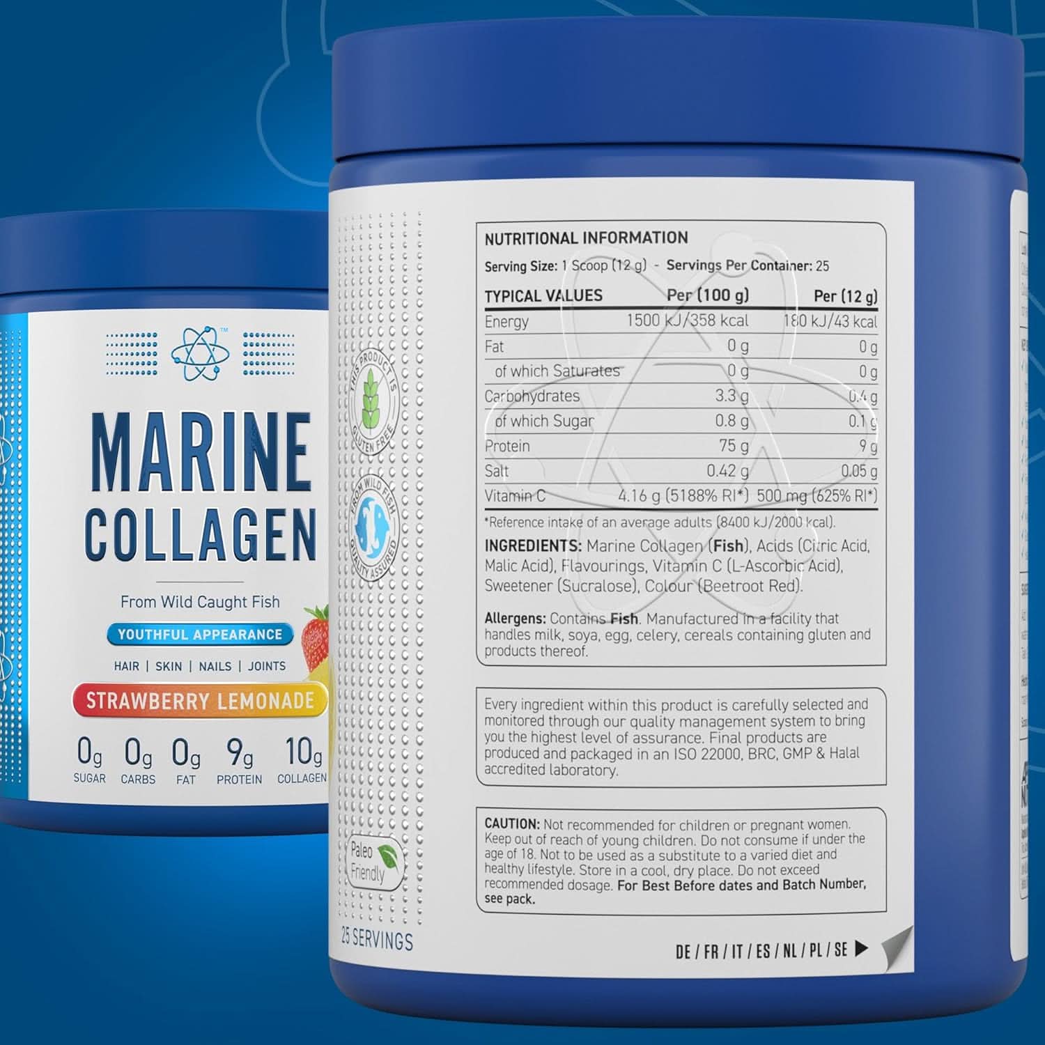 Applied Nutrition Marine Collagen Powder Strawberry Lemonade Flavour 300g - Image 2