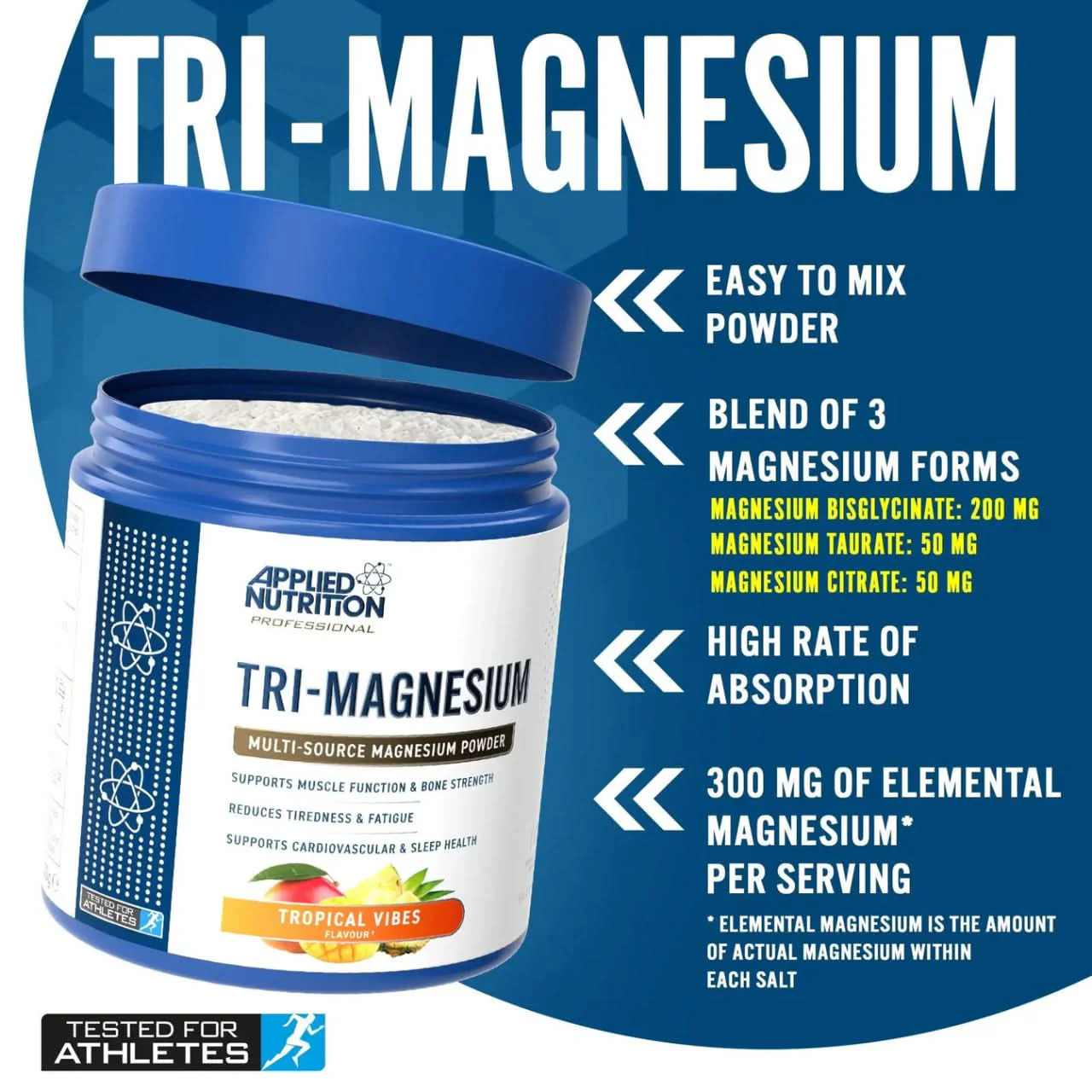 Applied Nutrition Tri Magnesium Powder Lemon & Lime Flavour 200g - Image 2