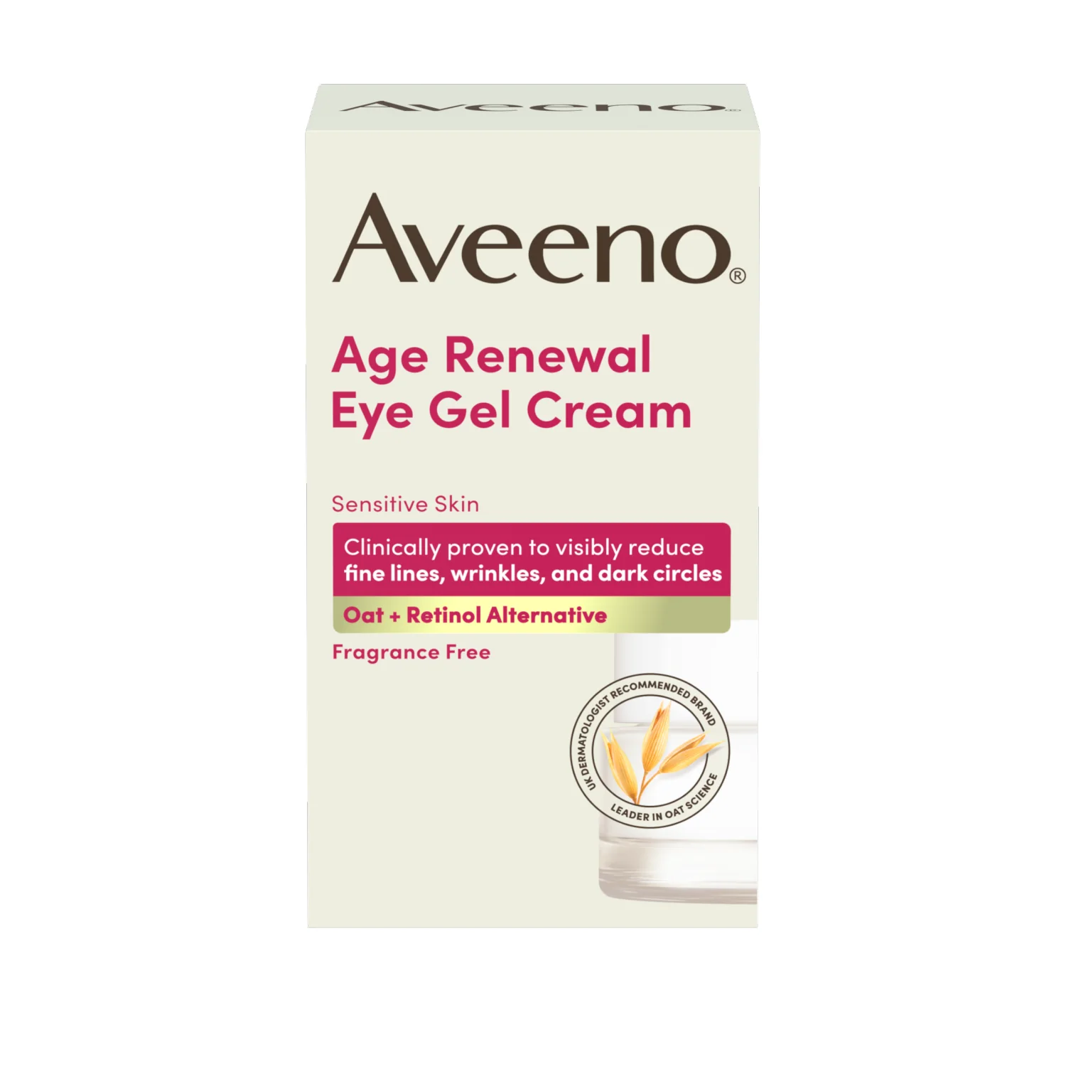 Aveeno Face Age Renewal Eye Gel Cream Retinol Alternative 15ml