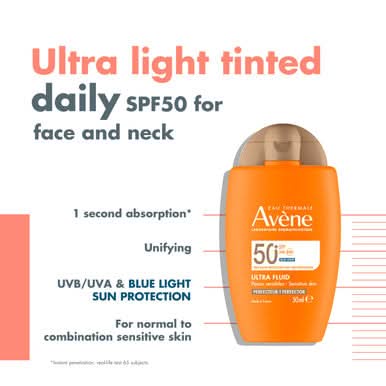 Avene Ultra Fluid Tinted SPF50+ for Normal to Combination Skin 50ml - Image 2