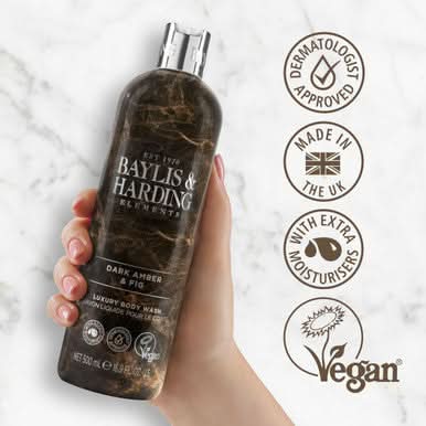 Baylis & Harding Elements Dark Amber & Fig Body Wash 500ml - Image 3