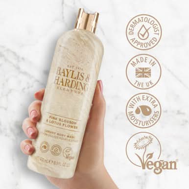 Baylis & Harding Elements Pink Blossom & Lotus Flower Body Wash 500ml - Image 2