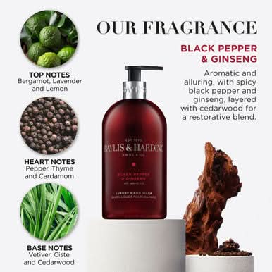 Baylis & Harding Men's Black Pepper & Ginseng Hand Wash 500ml - Image 3