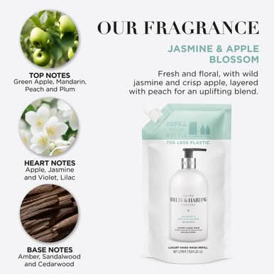 Baylis & Harding Signature Jasmine & Apple Blossom Anti-Bacterial Hand Wash 1 Litre Refill - Image 4