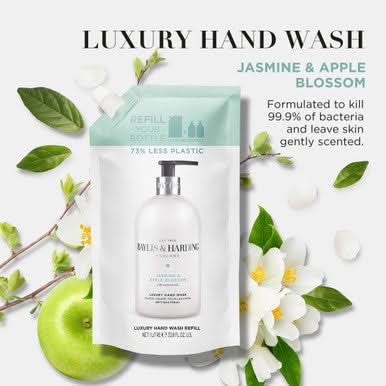 Baylis & Harding Signature Jasmine & Apple Blossom Anti-Bacterial Hand Wash 1 Litre Refill - Image 5