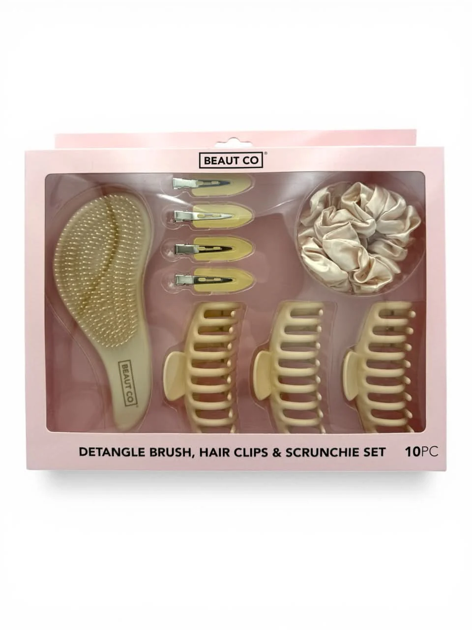 Beaut Co Hair Clip, Scrunchie & Detangle Brush 10 Piece Set