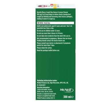 Benylin Mucus Cough Max Honey & Lemon 300ml - Image 3