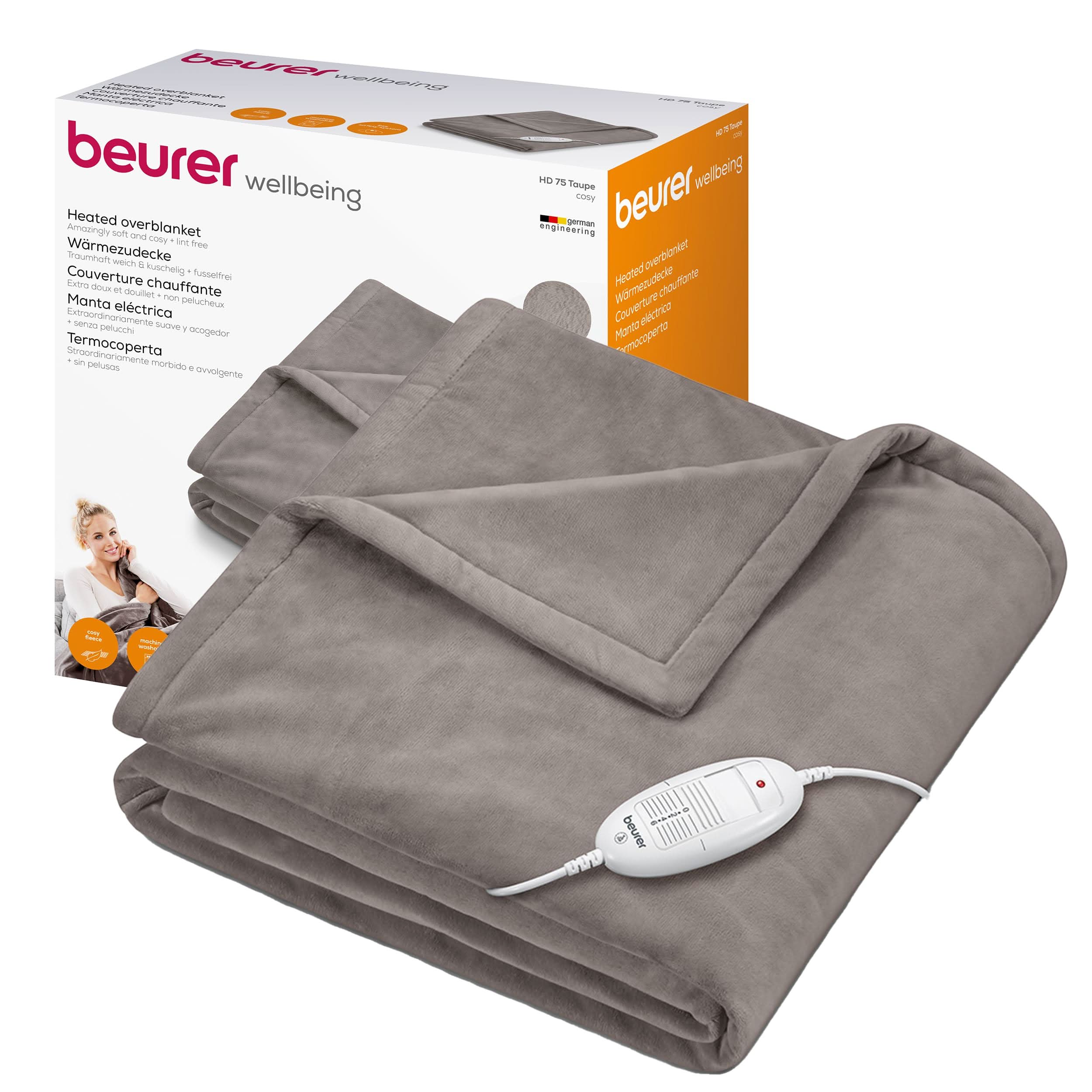 Beurer Cosy Heated Throw HD75 Taupe