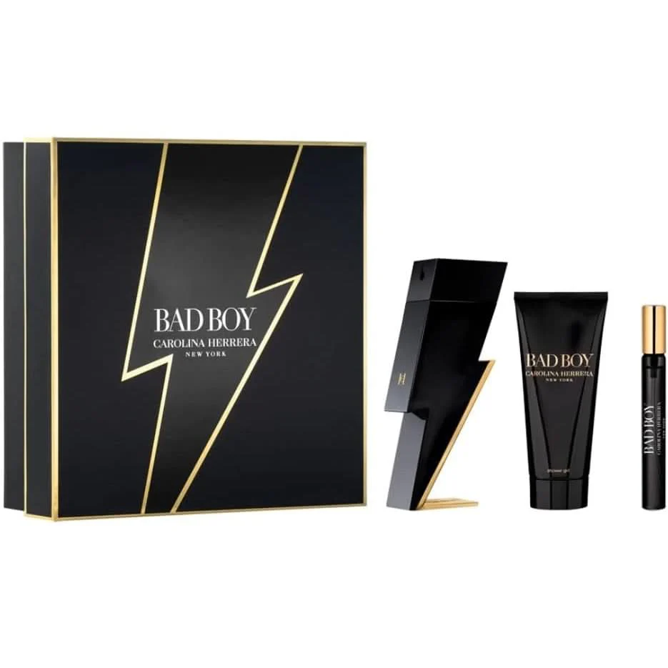 Carolina Herrera Bad Boy Gift Set EDT 100ml + Shower Gel 100ml + EDT 10ml