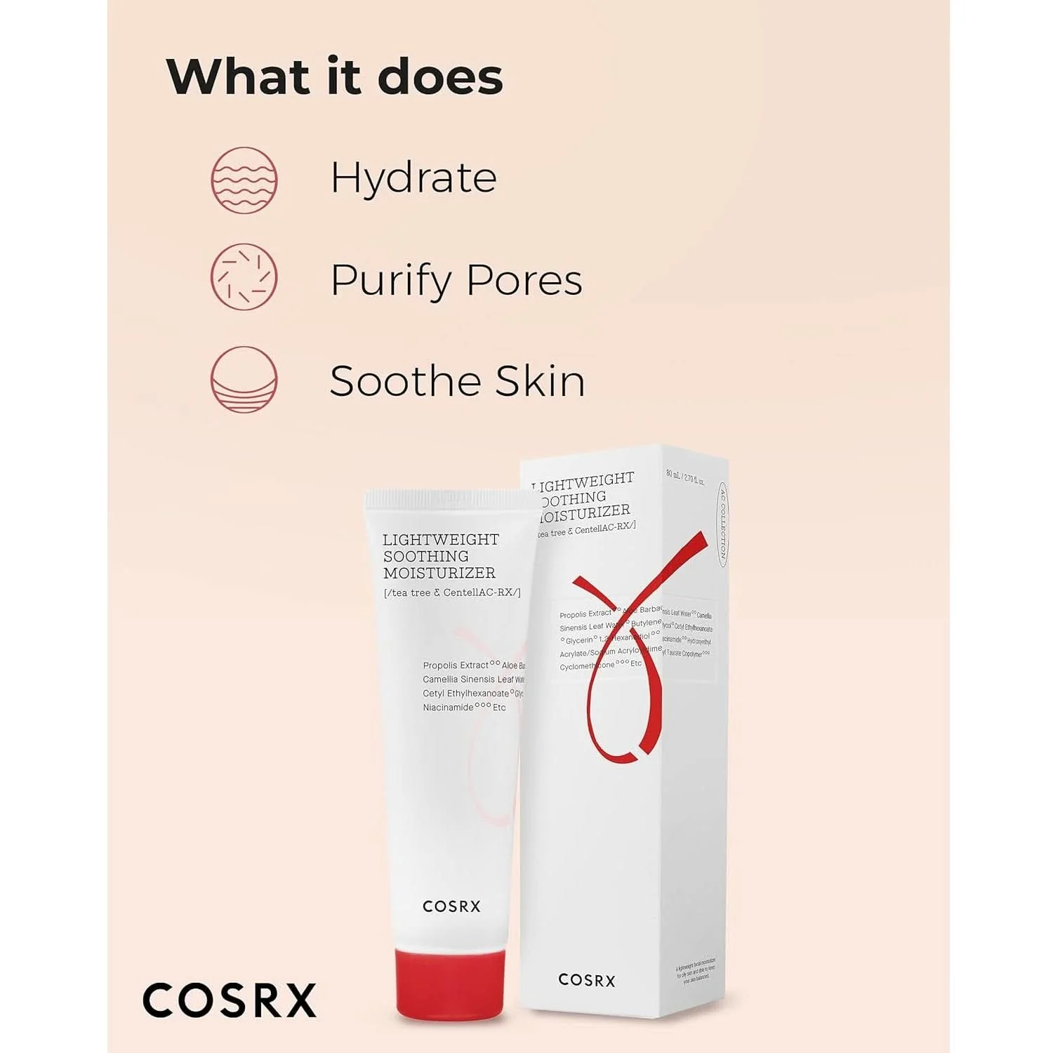 COSRX AC Collection Lightweight Soothing Moisturizer 80ml - Image 3