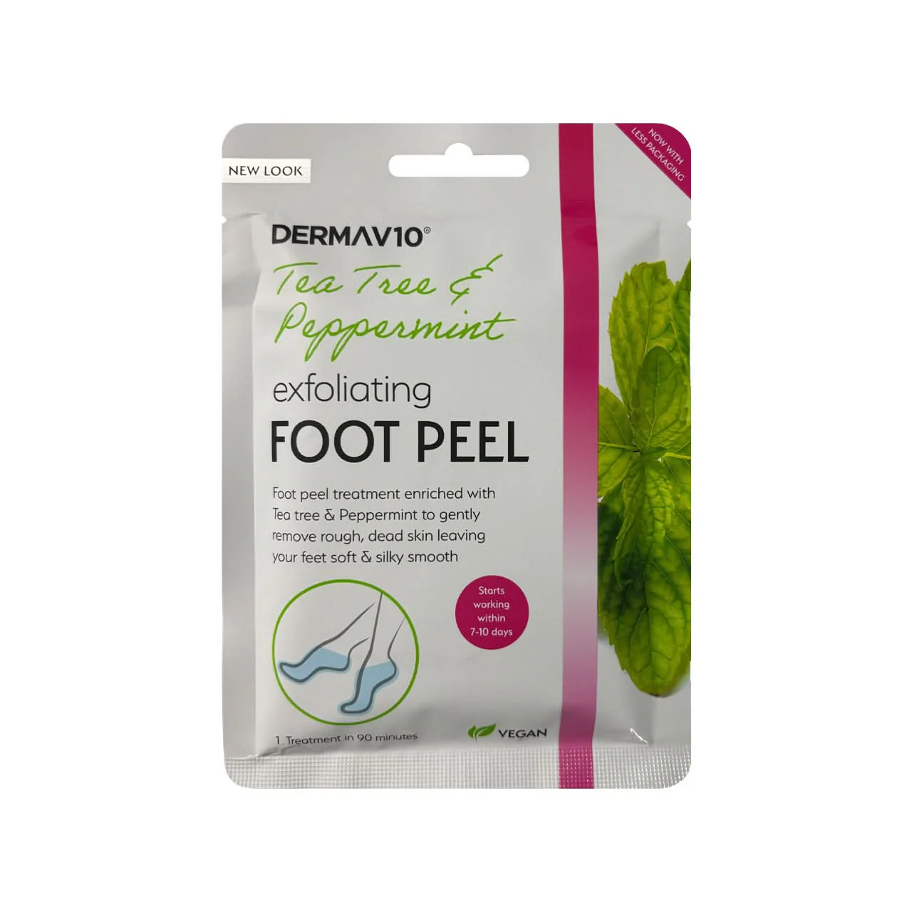 DermaV10 Foot Peel Tea Tree & Peppermint 1 Pair