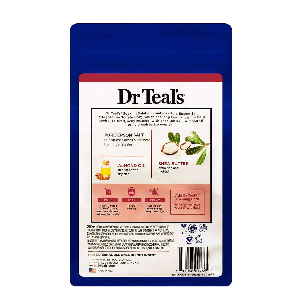 Dr Teal's Pure Epsom Salt Shea Butter & Almond Oil 1.36kg - Image 2