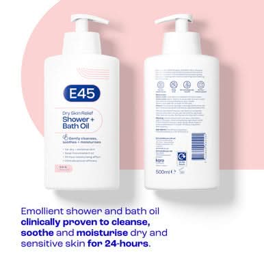 E45 Dry Skin Relief Shower and Bath Oil Wash 500ml - Image 2