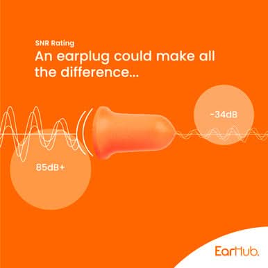 EarHub Premium Soft Foam Earplugs Orange 10 Pairs - Image 4