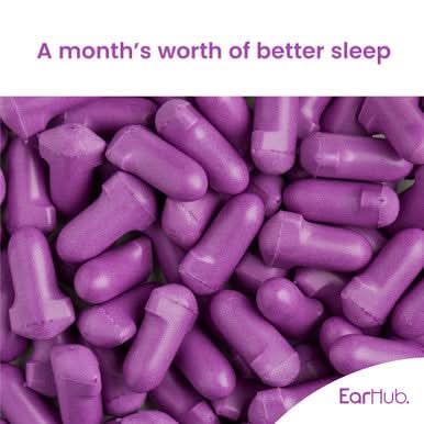 EarHub Sleepwell Premium Foam Earplugs Purple 30 Pairs - Image 5