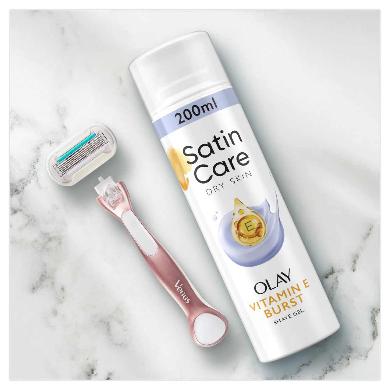 Gillette Venus Satin Care Shaving Gel Olay & Vitamin E 200ml - Image 4