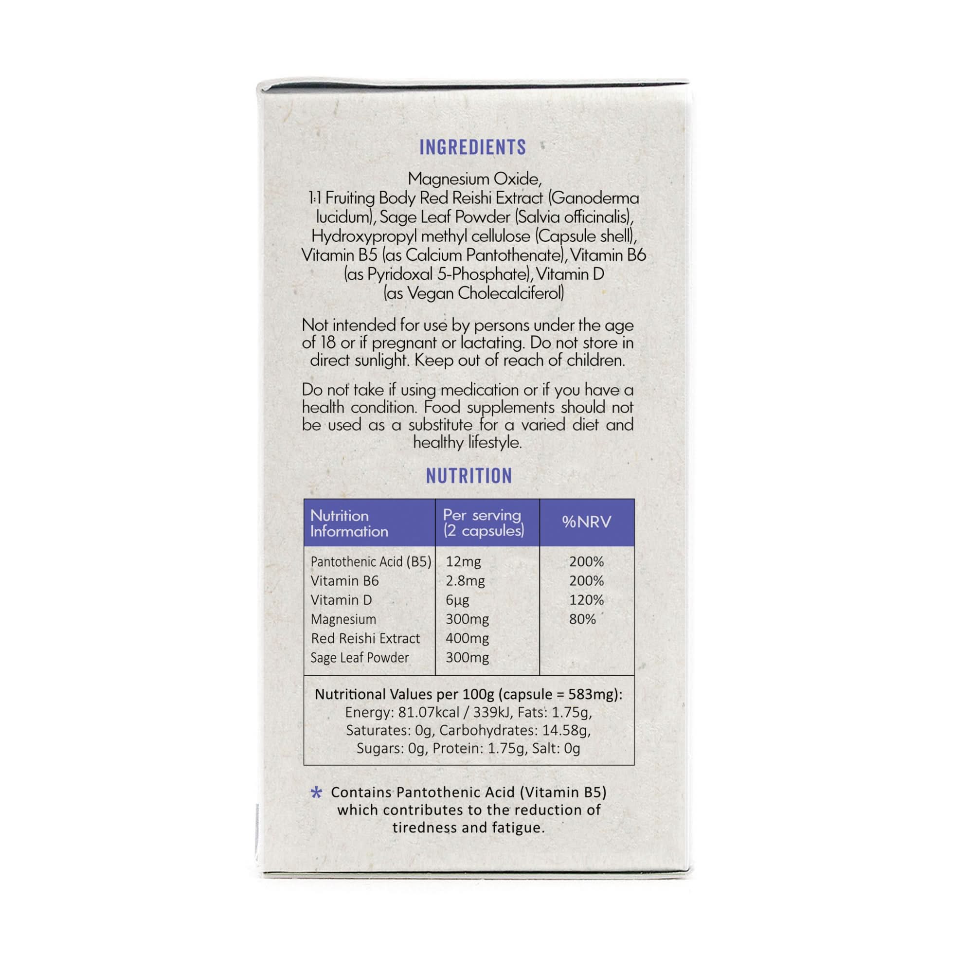 Grass & Co. DREAM Reishi Mushrooms with Magnesium + Sage 60 Vegan Capsules - Image 3