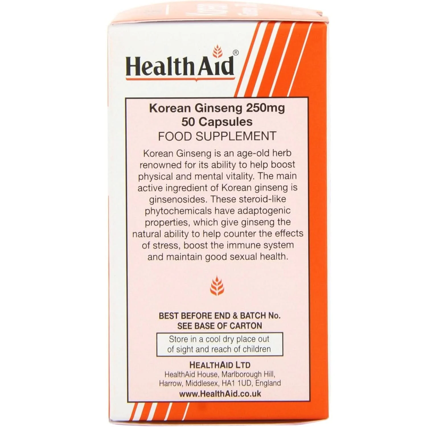 HealthAid Korean Ginseng 250mg Capsules 50s x3 - Image 3