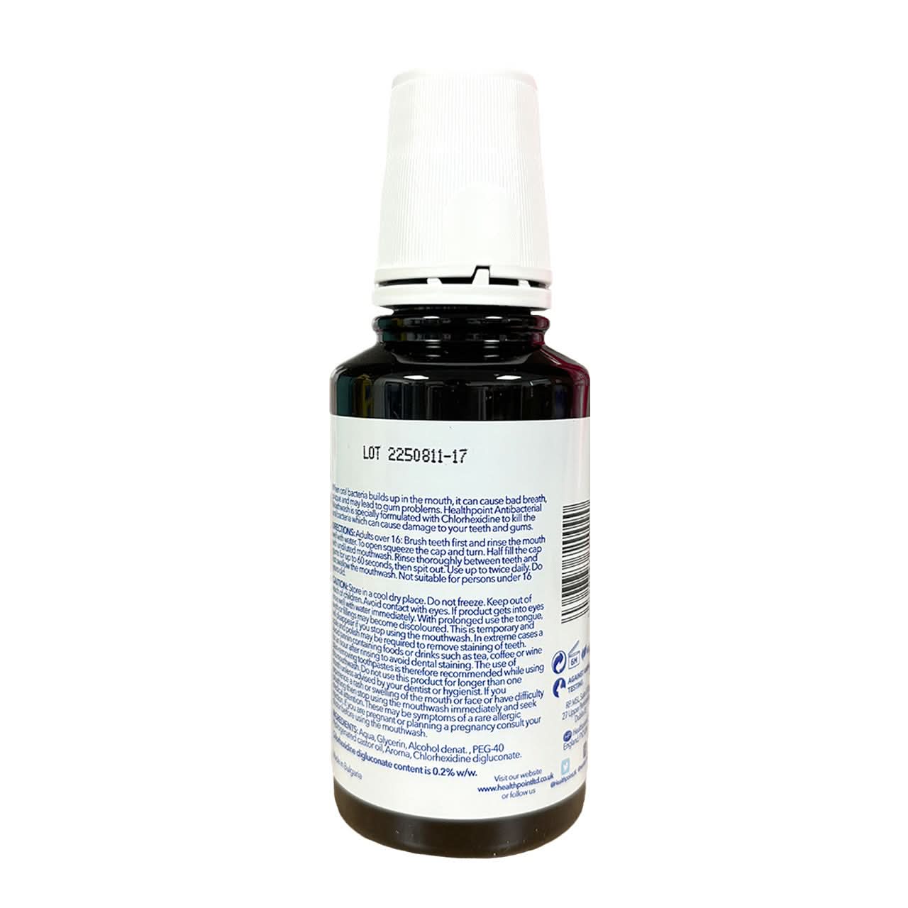 Healthpoint Antibacterial Peppermint Chlorhexidine (Alcohol) Mouthwash 200ml - Image 2