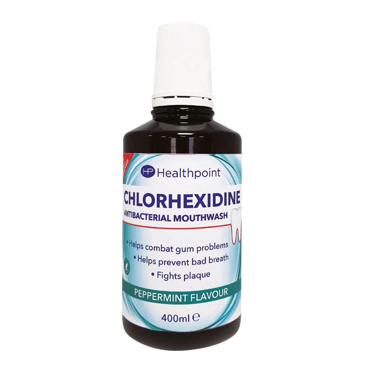 Healthpoint Antibacterial Peppermint Chlorhexidine (Alcohol) Mouthwash 400ml
