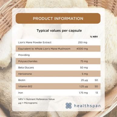 Healthspan LionMane & Clarity & Focus 60 Capsules - Image 5