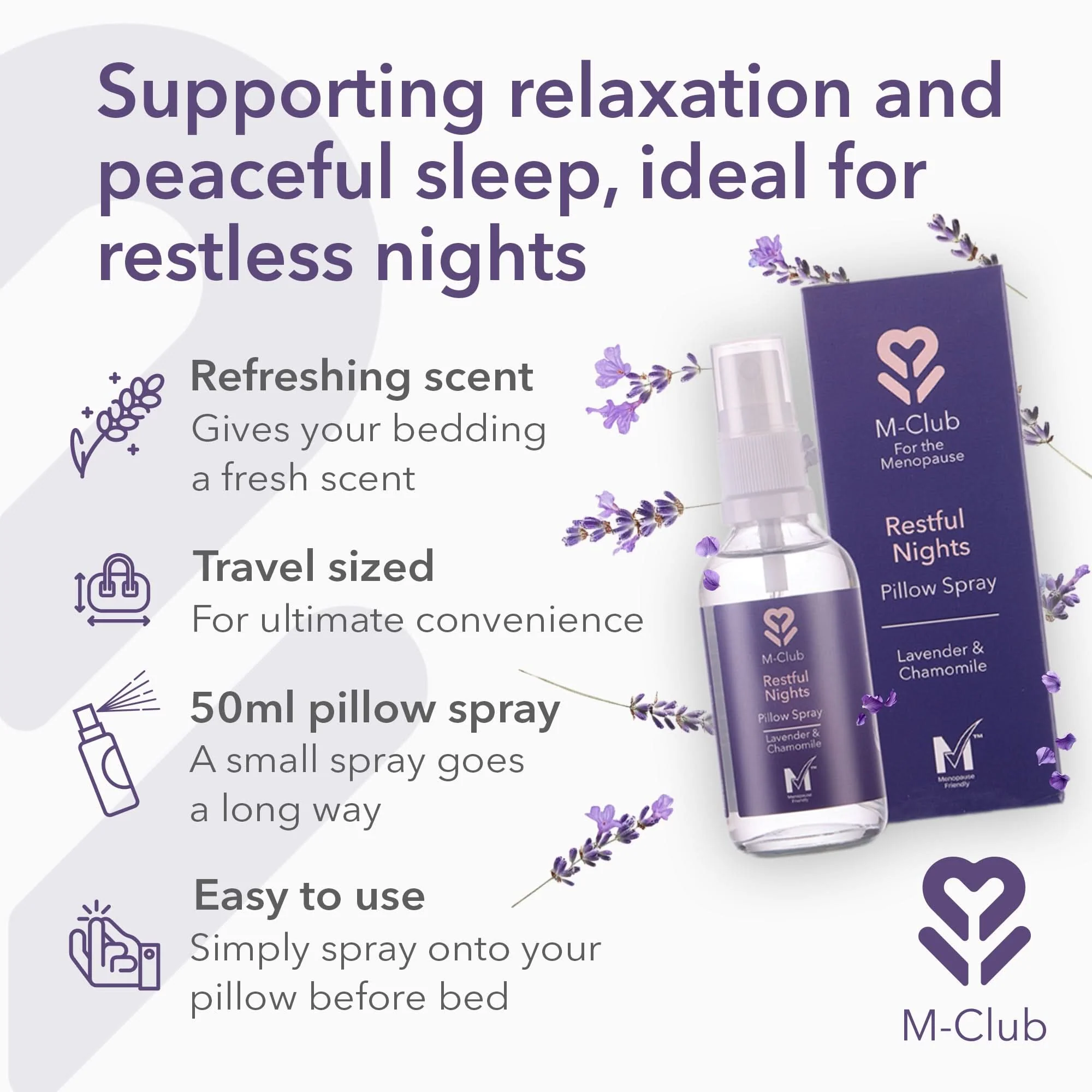 M-Club Restful Nights Pillow Spray 50ml - Image 5