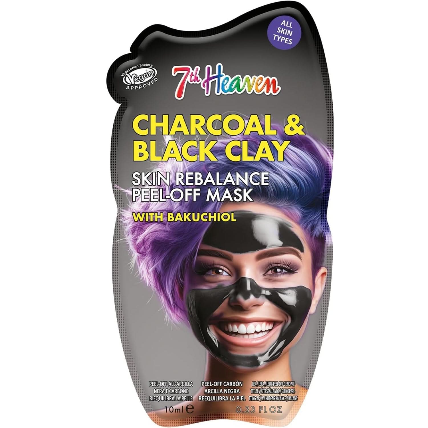 Montagne Jeunesse Charcoal Clay Peel-Off Face Mask with Bakuchiol 10ml