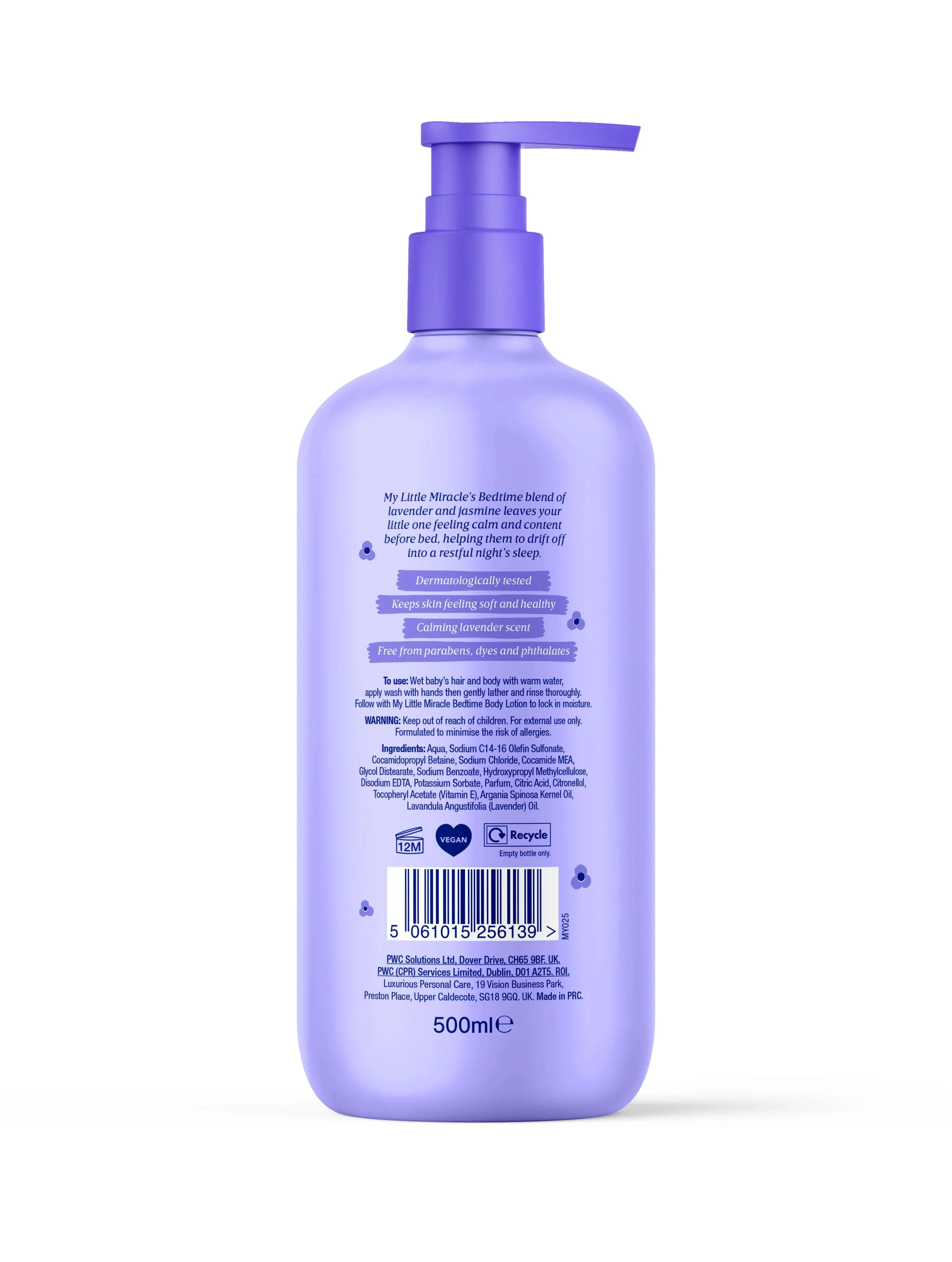 My Little Miracle Bedtime Baby Top to Toe Wash & Pump 500ml - Image 2