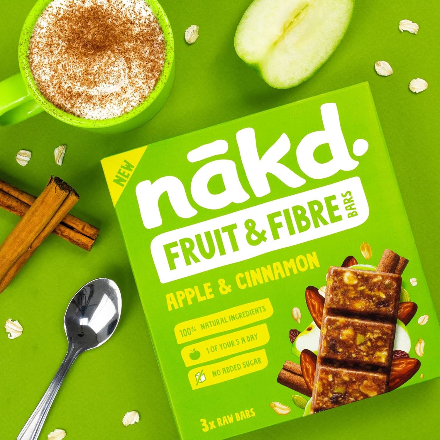 Nakd. Fruit & Fibre Apple & Cinnamon 16x44g - Image 5