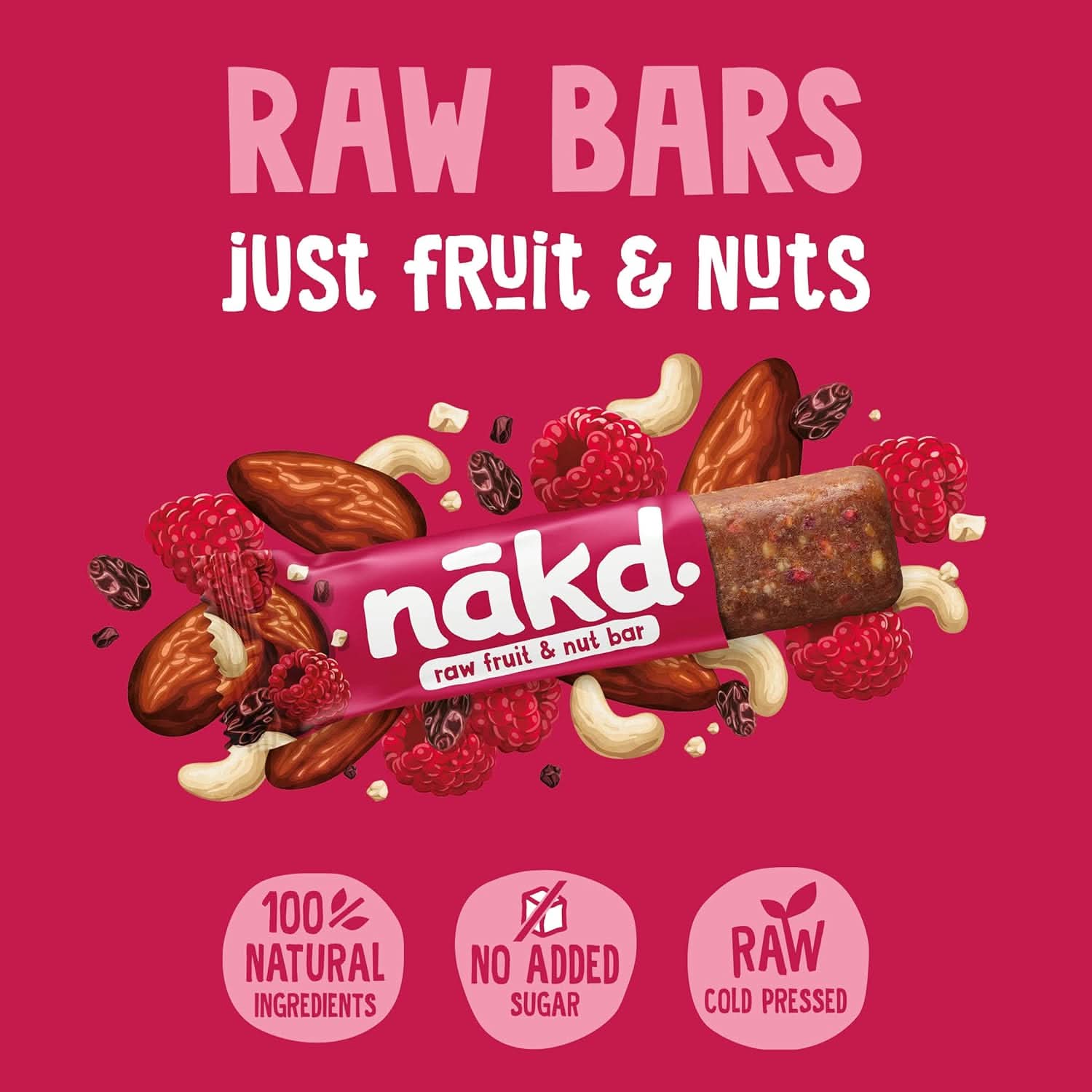 Nakd. Raw Fruit & Nut Bars Berry Delight 18x35g - Image 4