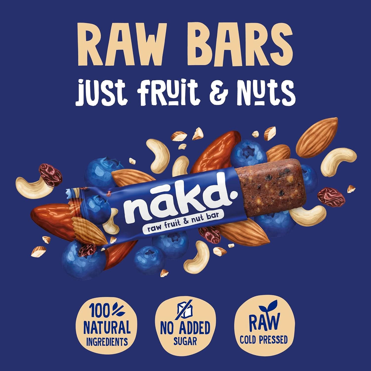 Nakd. Raw Fruit & Nut Bars Blueberry Muffin 18x35g - Image 4