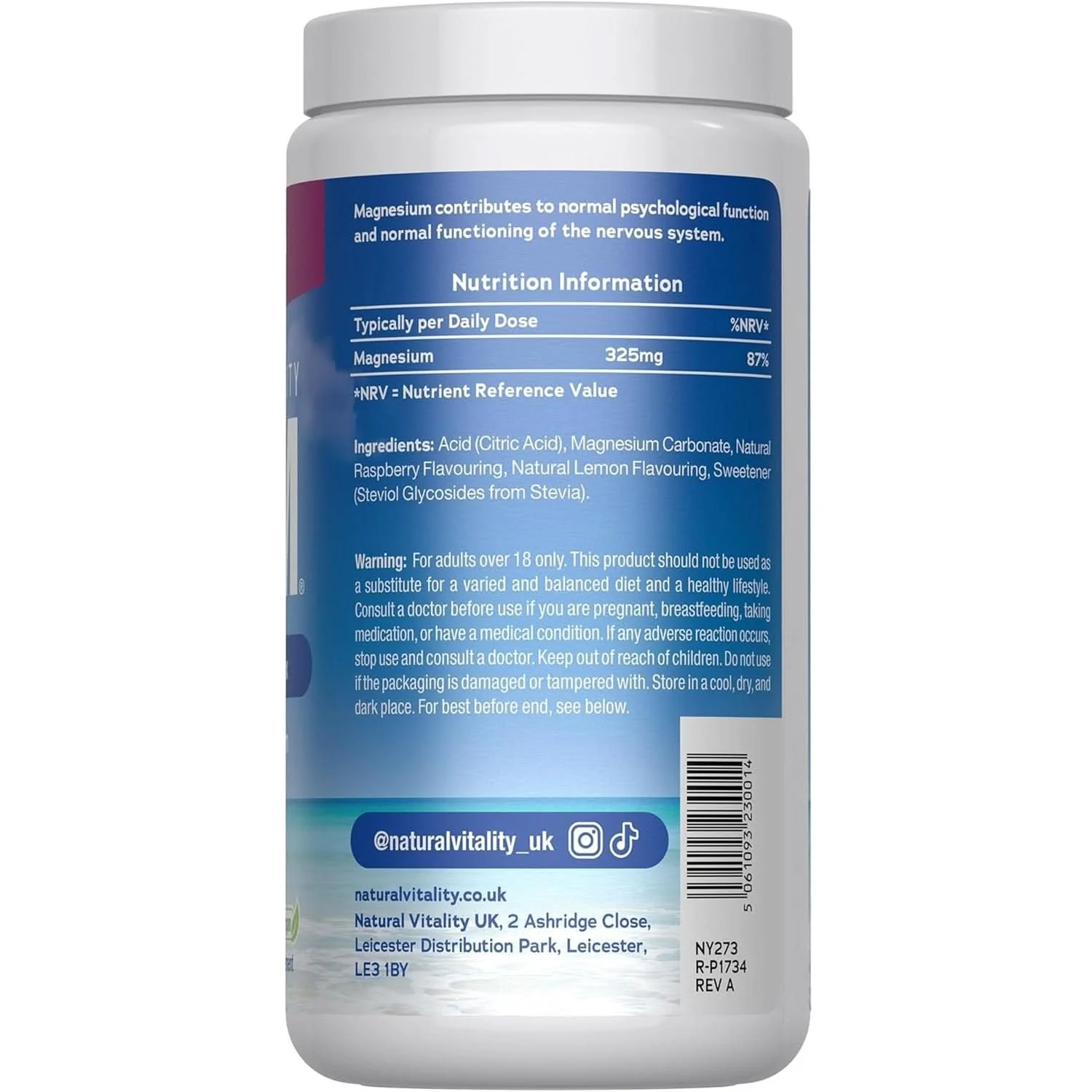 Natural Vitality Calm Relaxing Drink Mix Raspberry Lemon Flavour 400g - Image 11