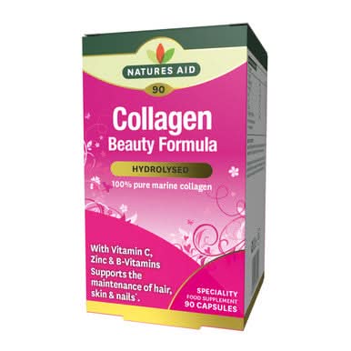 Natures Aid Collagen Beauty Formula with Vitamin C, Zinc & B-Vitamins 90 VCaps