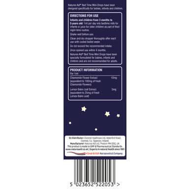 Natures Aid Mini Drops Bed Time (Chamomile & Lemon Balm) 50ml - Image 3