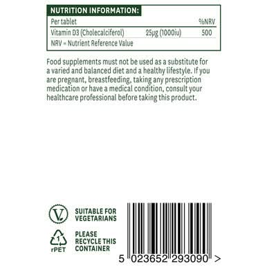 Natures Aid Vitamin D3 1000iu (25ug) 90 Tablets - Image 3