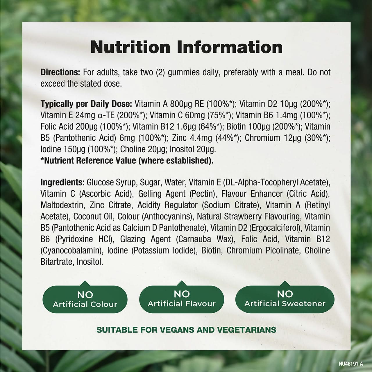 Nature's Truth Adult Multivitamin 60 Vegan Gummies Strawberry Flavour - Image 3
