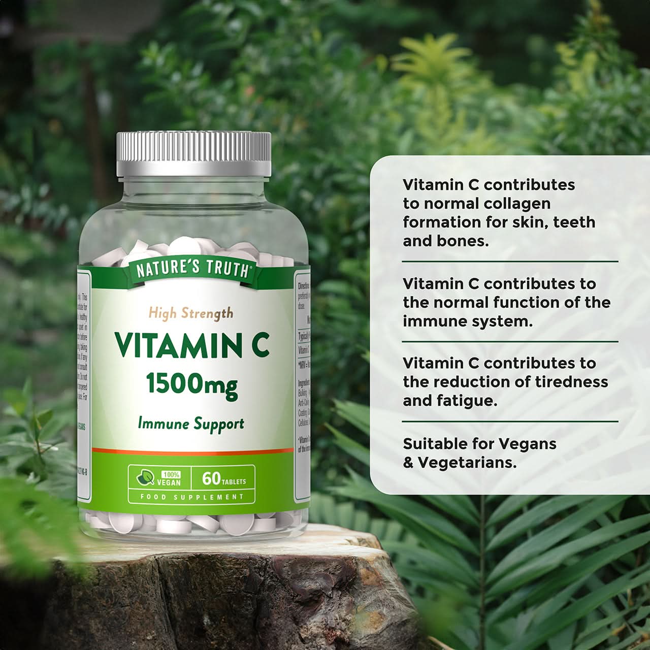 Nature's Truth High Strength Vitamin C 1500mg 60 Tablets - Image 2