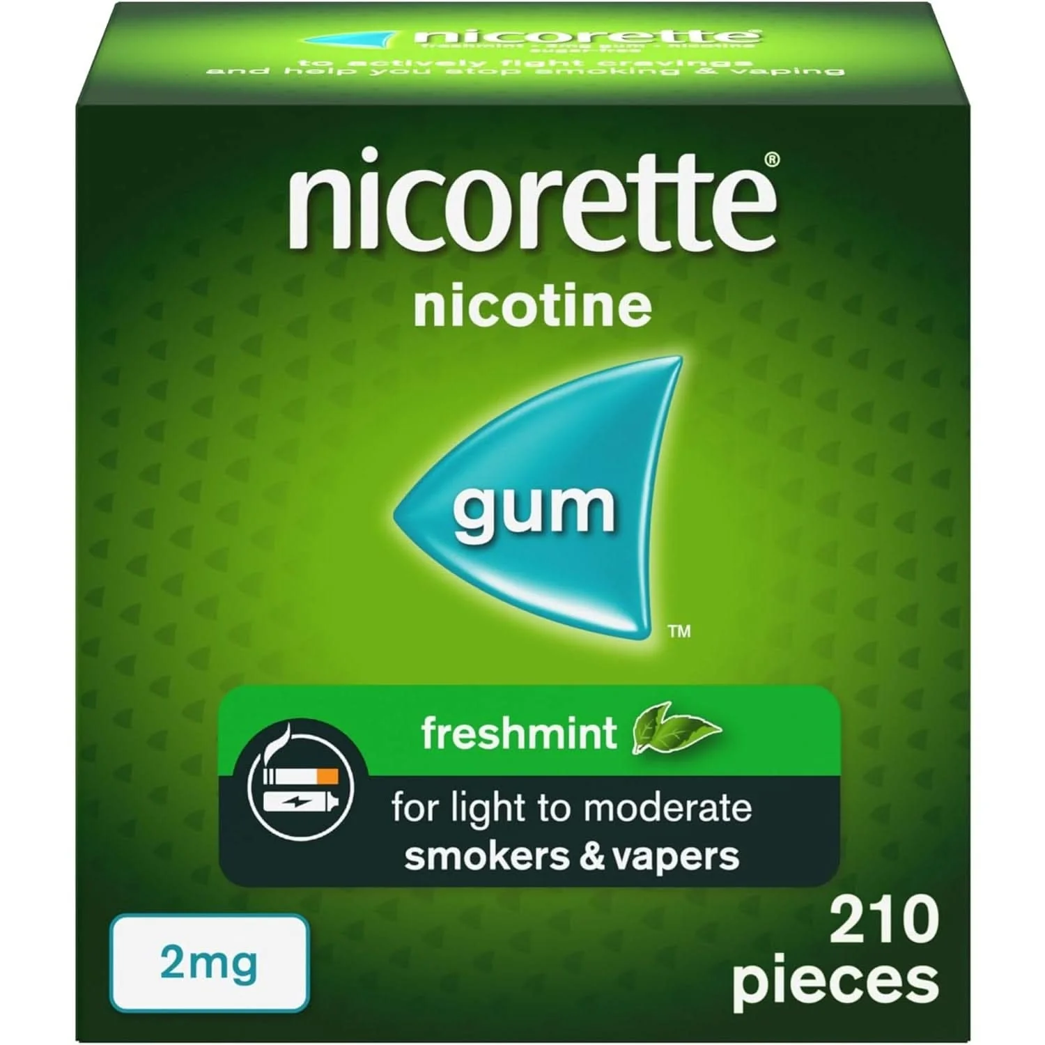 Nicorette Freshmint Gum 2mg 210 Pieces