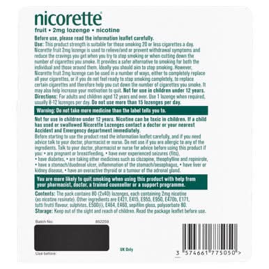 Nicorette Fruit Lozenge 2mg 80 Pack - Image 4
