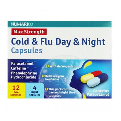 Numark Max Strength Cold & Flu Day & Night 16 Capsules