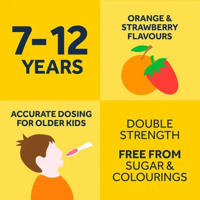 Nurofen Double Strength For Children 7-12 years Strawberry Flavour 100ml - Image 2