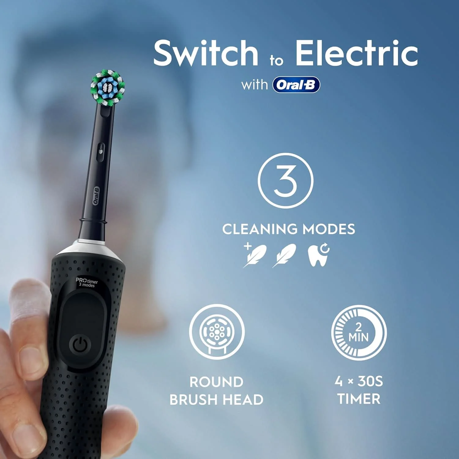Oral-B Vitality PRO Black & Lilac Electric Toothbrush Duo - Image 2