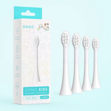 Ordo Sonic Kids Rechargeable Brush Heads - White