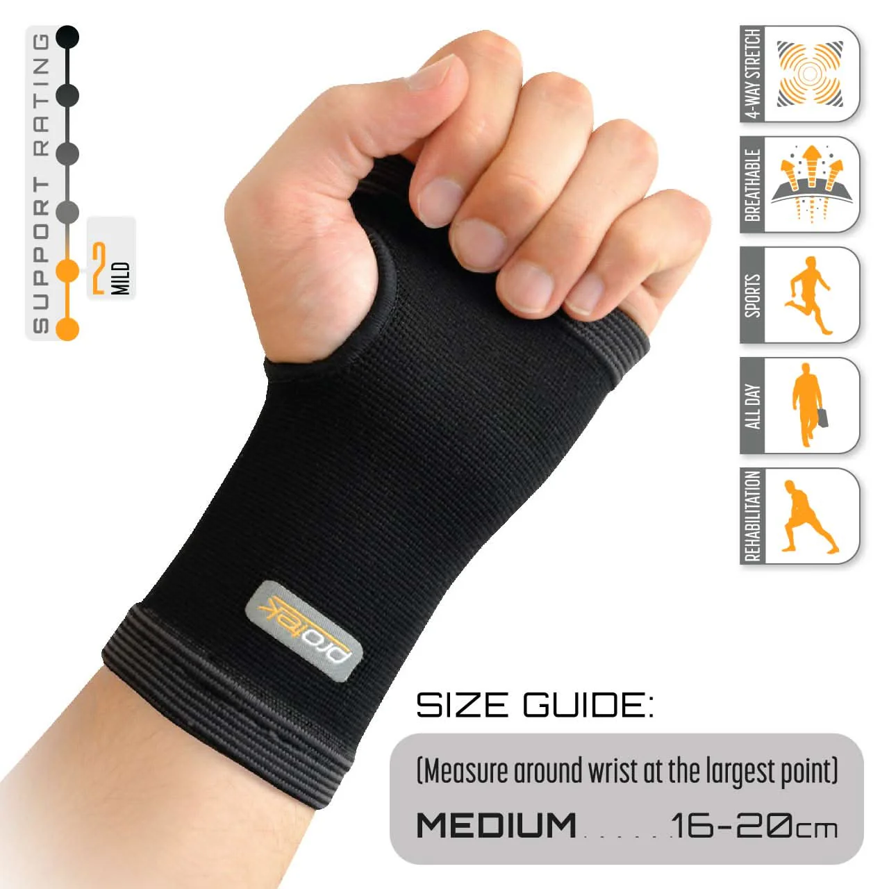 Protek Elasticated Hand Support - Medium - Image 3