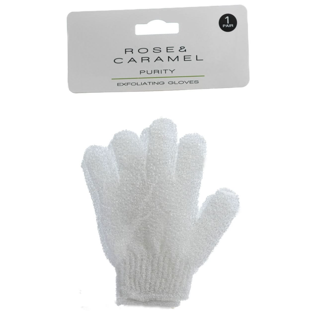 Rose & Caramel White Exfoliating Gloves